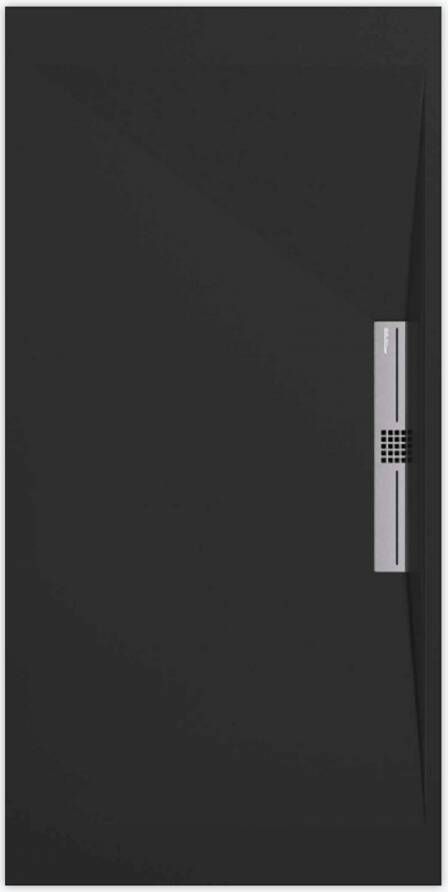 Sanifun douchebak Stone Side Black Smooth 110 x 80 S.