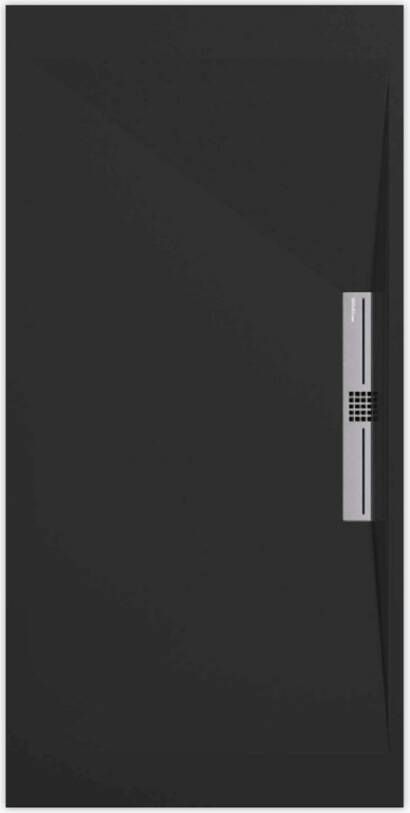 Sanifun douchebak Stone Side Black Smooth 130 x 80 S.