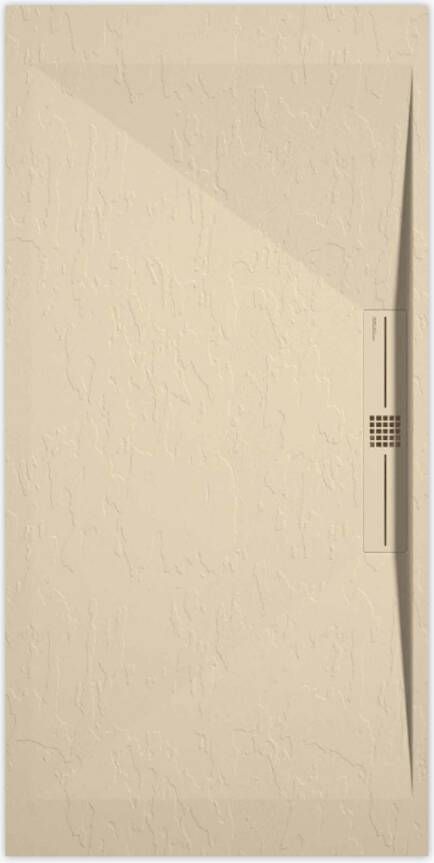 Sanifun douchebak Stone Side Cream Slate 140 x 70 P.