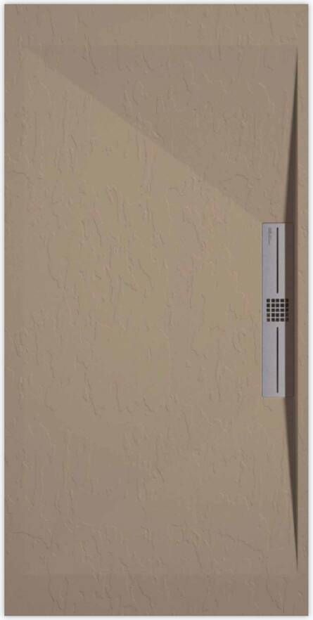 Sanifun douchebak Stone Side Moka Slate 140 x 80 S.