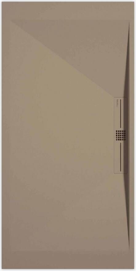 Sanifun douchebak Stone Side Moka Smooth 140 x 80 P.