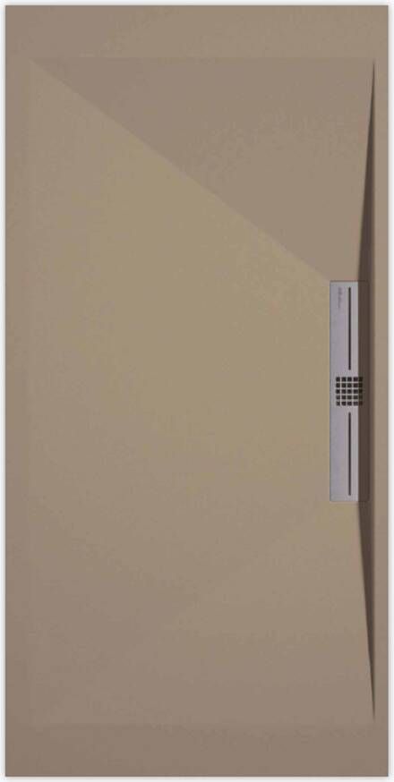 Sanifun douchebak Stone Side Moka Smooth 140 x 80 S.