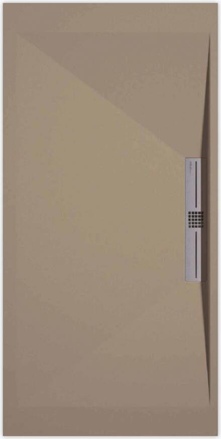 Sanifun douchebak Stone Side Moka Smooth 140 x 80 S.
