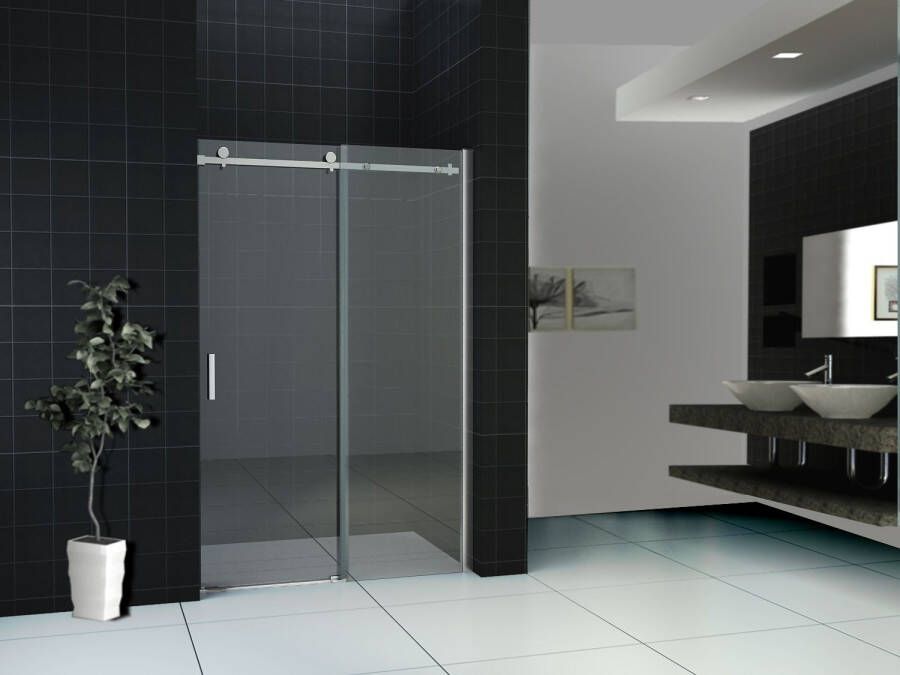 Wiesbaden Douchedeur Eco Nisdeur Schuifdeur 120x200cm Antikalk Helder Glas Chroom Profiel 8mm Veiligheidsglas Easy Clean - Foto 5