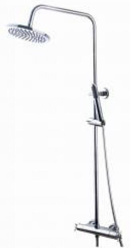 Wiesbaden Regendouche set Cross | Opbouw | Thermostaatkraan | 2-weg | Rond | Chroom - Foto 3