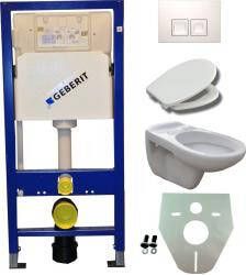 Geberit Toiletset UP100 Duofix + Wiesbaden Neptunus hangend toilet met Ultimo zitting + Delta50 bedieningsplaat wit