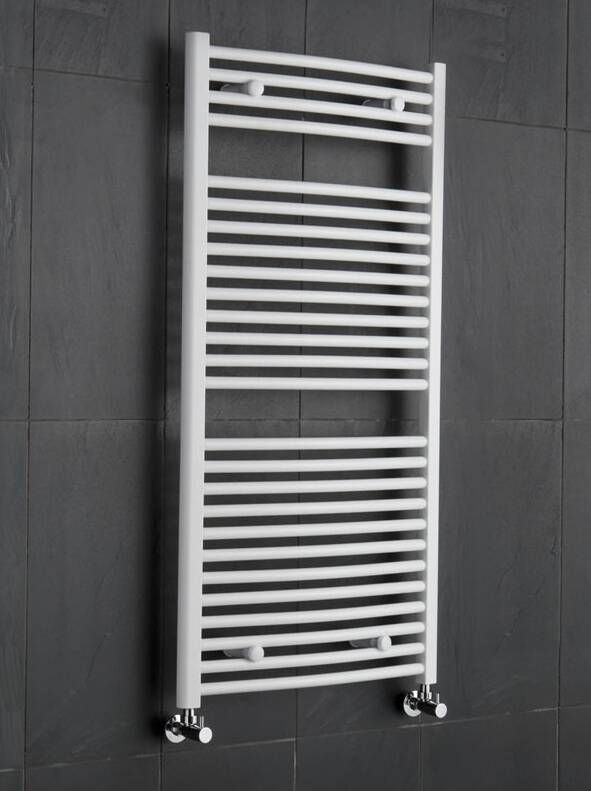 Sanifun handdoek radiator Medina Gebogen 120 x 40 Wit.