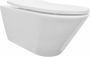 Wiesbaden Toiletpot Hangend Stereo Glans Wit 35.5x53x40cm Wandcloset Keramiek Diepspoel Rimless met Shade Softclose en Quickrelease Toiletzitting - Thumbnail 2