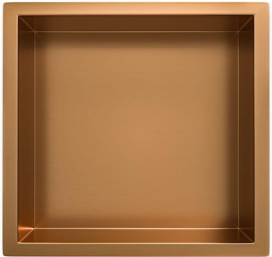 Sanifun Demir inbouwnis 30 x 30 x 10 geborsteld brons koper.