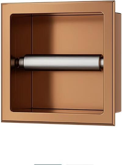 Sanifun Dorri toiletrolhouder zonder klep inbouw geborsteld brons koper.