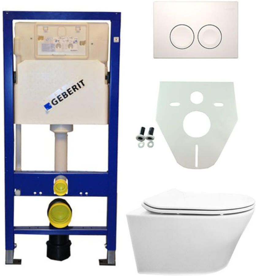 Wiesbaden Geberit UP 100 Vesta wc+ Flatline zitt.+ Delta 21 wit