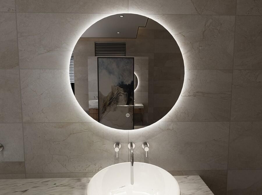 Wiesbaden Spiegel Giro Rond met LED Verlichting Dimbaar en Spiegelverwarming 100 cm - Foto 2