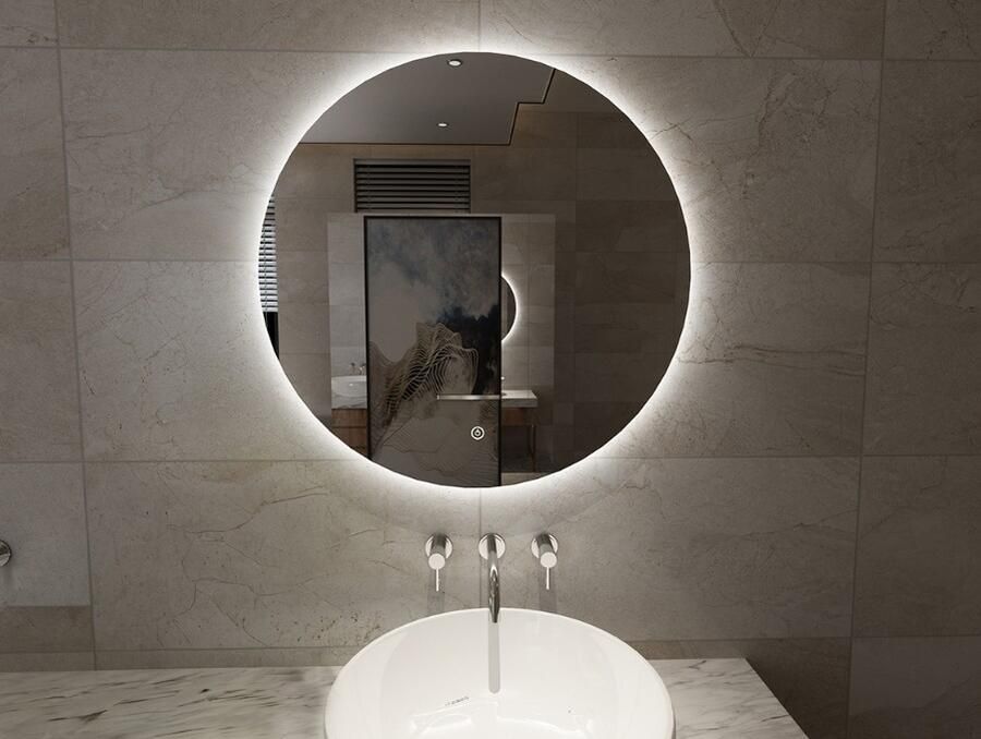 Wiesbaden Spiegel Giro Rond met LED Verlichting Dimbaar en Spiegelverwarming 80 cm - Foto 2