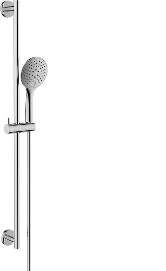 Sanifun Glijstangset compleet met handdouche 3 standen kunststof chroom.