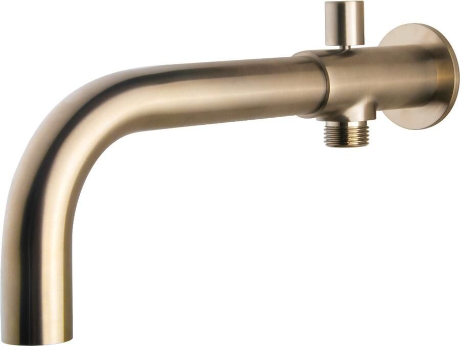 Wiesbaden Caral inbouw uitloop met omstelknop 23 cm messing | Geborsteld staal PVD