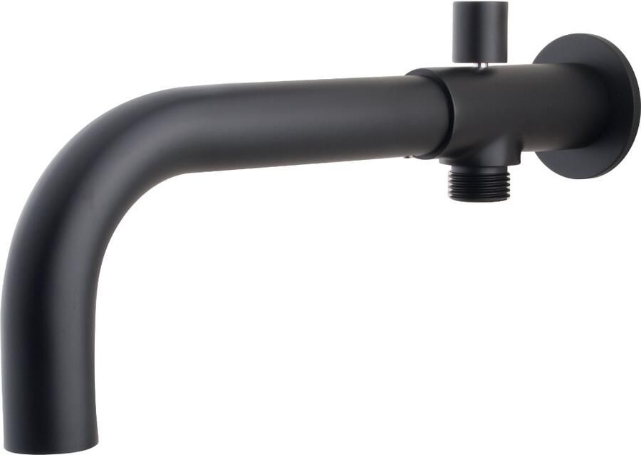 Wiesbaden Caral inbouw uitloop met omstelknop 23 cm messing zwart mat