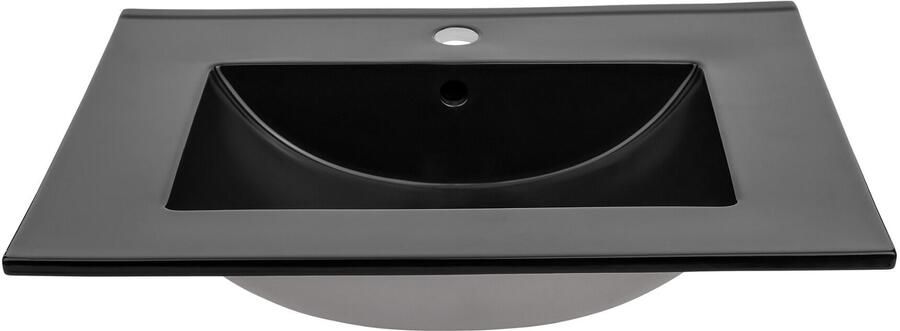 Sanifun inbouwwastafel Sky Black 81 x 46 x 17 cm.