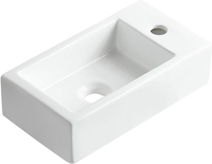 Sanifun Otto M fontein rechts 40 x 22 x 11 cm keramiek glans wit.