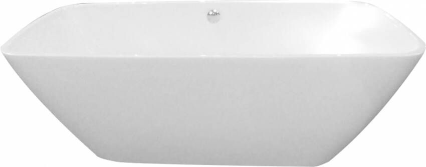 Douche Concurrent Ligbad Vrijstaand Forma Rechthoek 80x170x60cm Glasvezelversterkt Hoogwaardig Acryl Glans Wit met Badwaste en Overloop