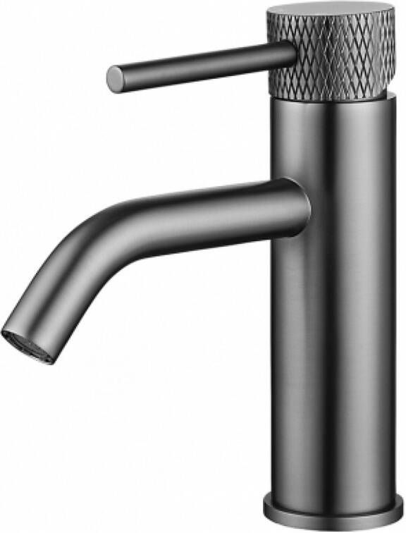 Wiesbaden Wastafelkraan Ribbd Opbouw Laag Mengkraan Rond Gunmetal 1 Greeps