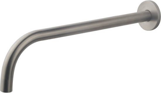 Wiesbaden Wastafelkraan Inbouw Slim Rond 30cm Geborsteld Staal 18mm Uitloop
