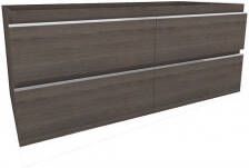 Xellanz Tigris onderkast met 4 laden 2 uitsparingen 120 x 46 cm houtnerf grijs