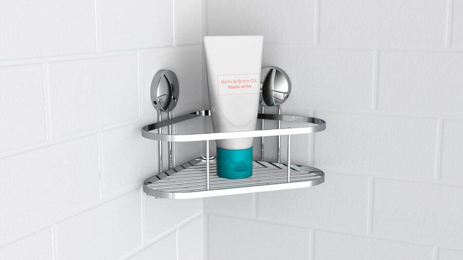 Schütte EISL Douchemand Chroom– Hoekig RVS Planchet – Lijmen of Schroeven