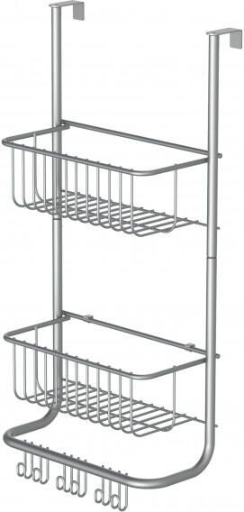 Schütte EISL Matzilver Wandrek Badkamer– Zonder boren – 2 manden + 6 haken