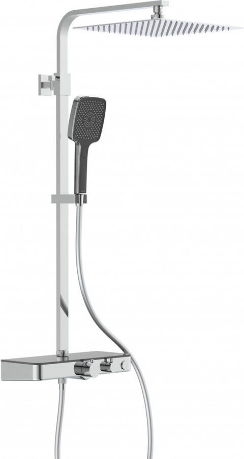 Schütte Ocean 120 Regendouche Set – Thermostatische Kraan – Chroom Antraciet – Met Planchet