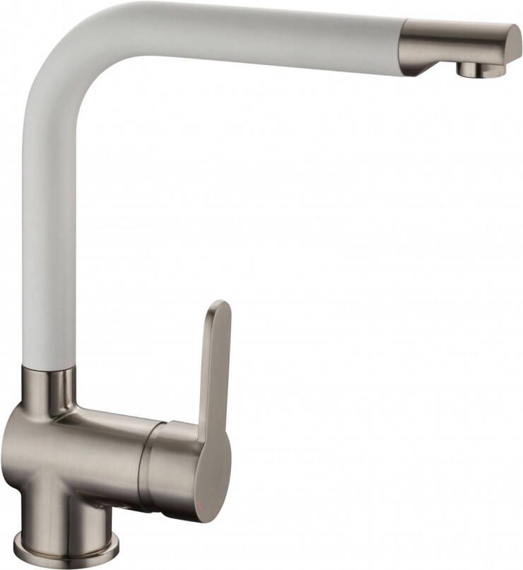 Schütte SCHÜTTE RIO Keukenkraan – Chroom Wit Hoge Draaibare Uitloop&Cold-Start