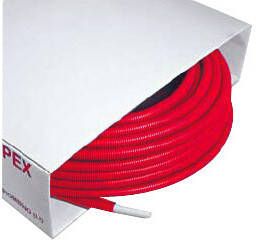 Tubipex diameter 16 x 2.0 lengte 100 meter 6 mm voorgeïsoleerd met rode mantel.