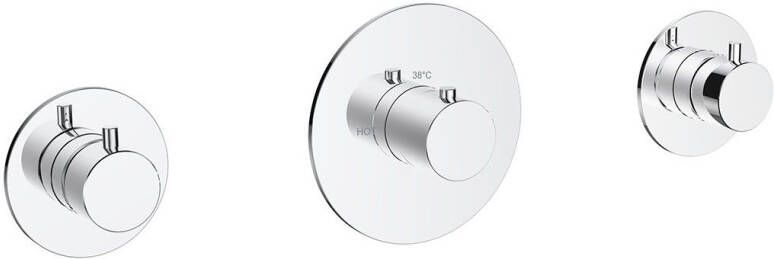 Wiesbaden Douchekraan Inbouw Platinum Dreams Afbouwdeel Thermostatisch met 2 Stopkranen Glans Chroom - Foto 5