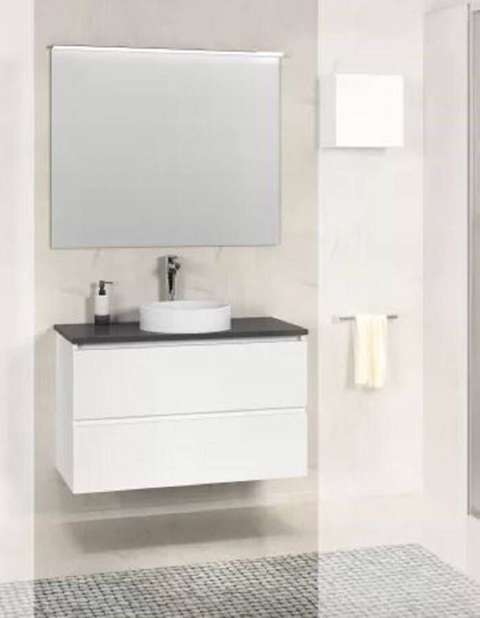 Wiesbaden Onderkast Exellence Bologna 80 cm Incl Stenen Blad Mat Wit - Foto 2