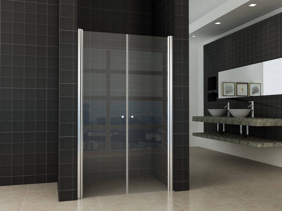Wiesbaden Sanifun Dubbele pendeldeur in nis 900x2000 6mm NANO glas.