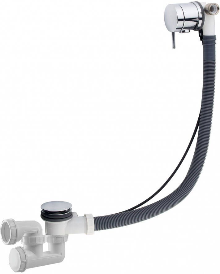 Wiesbaden Luxe bad plugoverloopcombintatie met badvulfunctie chroom 29.3986