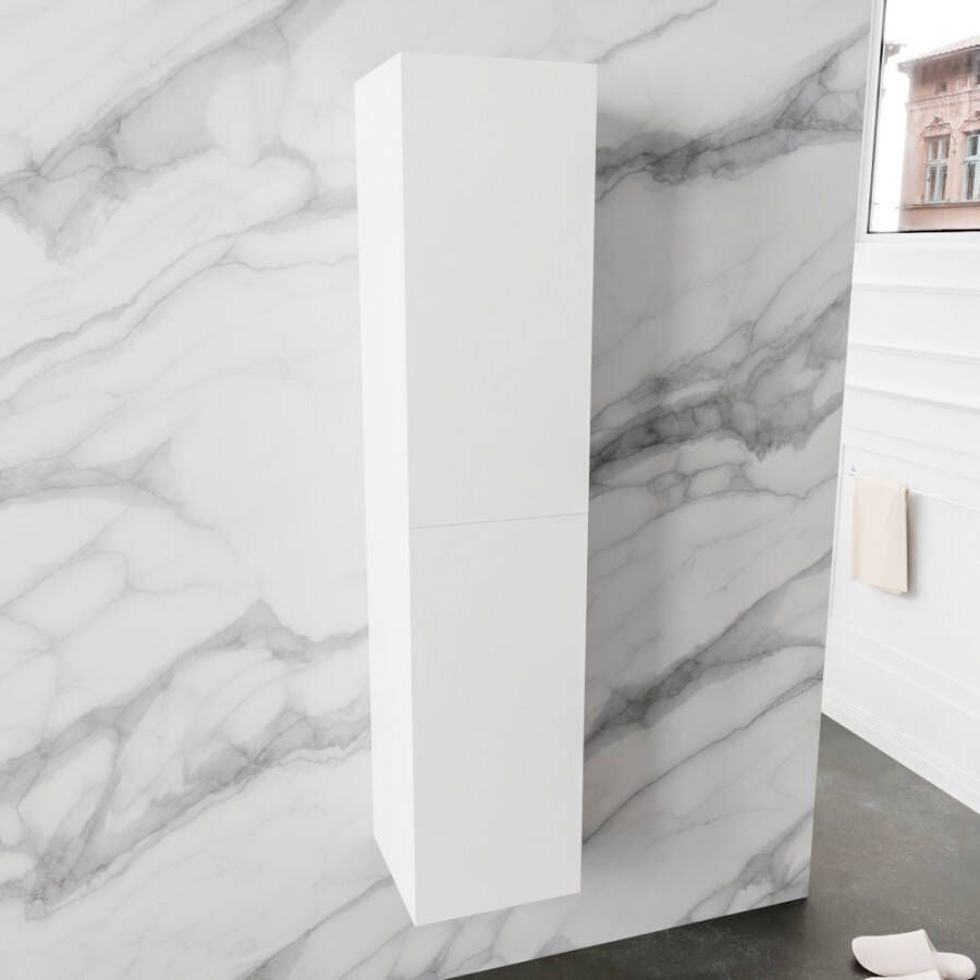 BLUE LABEL Annika universele kolomkast 2 omkeerbare deuren 1600 x 350 x 350mm(HxBxD ) mat wit