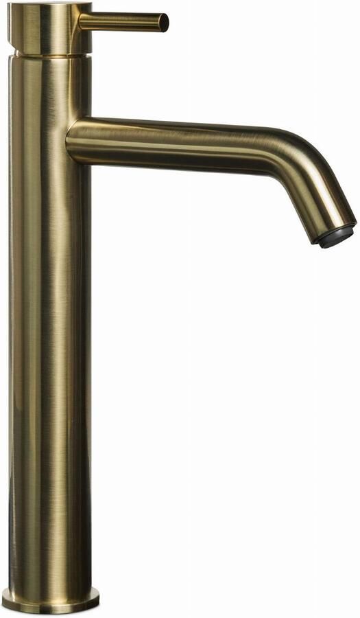 BLUE LABEL Brondby XL wastafelkraan high rise cold start geborsteld goud FK-0326XL-BB