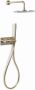BLUE LABEL Brondby douchesysteem horizontaal met houder en 25cm hoofddouche incl. inbouwdeel geborsteld goud - Thumbnail 1
