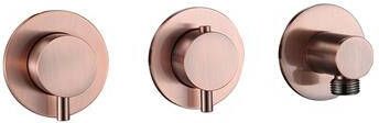 BLUE LABEL Brondby inbouwthermostaat met 3-weg omstelling inbouw + afbouwdeel ronde rozetten 1 2" aansluiting chroom FK-CA22-H-CP