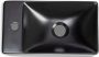 BLUE LABEL Fur fontein; keramiek; geglazuurd; 1 voorgeboord kraangat links; zonder overloop; 38x22x10cm (BxDxH); mat zwart. - Thumbnail 1