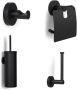 BLUE LABEL Vida toiletset toiletborstel toiletrolhouder reserverolhouder en haakje zwart - Thumbnail 1