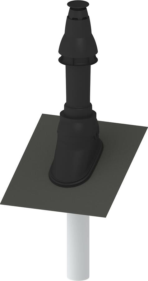 BURGERHOUT FX Easy Skyline dakdoorvoer concentrisch 60-100mm lengte 1280mm zwart wit 400472009