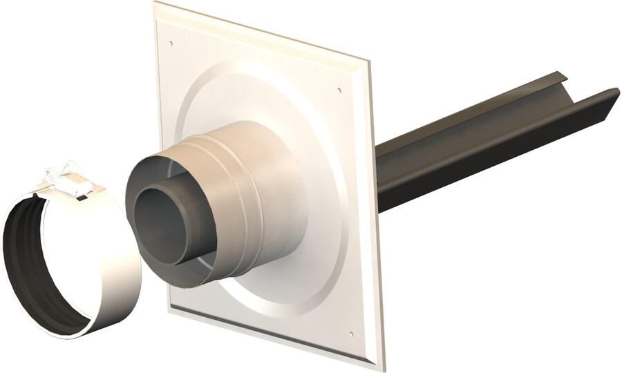 Burgerhout MiniFlex schachtaansluiting Ø60 100mm 90° MiniFlex m. ondersteuning 400470337