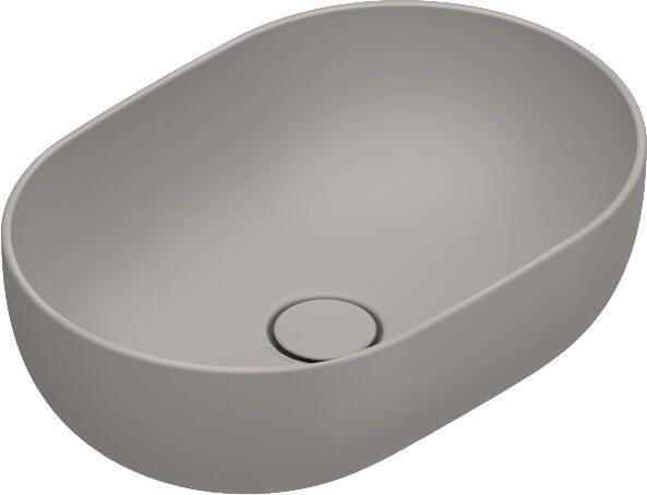 CATALANO Tonalita Sfera waskom antibacterieel zonder overloop. 50x35 cm h16 cm. Mat tortora