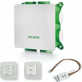 Duco All in one pakket met Box Silent Standaard CO2 ruimtesensor RF wired CO2 ruimtesensor zonder bediening en vocht boxsensor