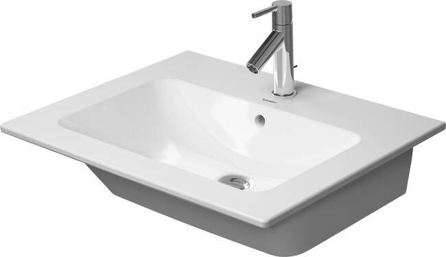 DURAVIT Dubbele wastafel ME by starck met overloop 1x kraangat met overloop 630 x 180 x 490mm (BxHxD) keramiek wit