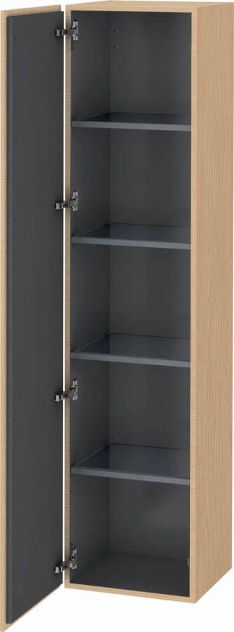 DURAVIT L-Cube hoge kast 400x363x1760 mm hangend wandmontage deuraanslag: links 1 deur met 4 glazen planchet natuur eiken mat