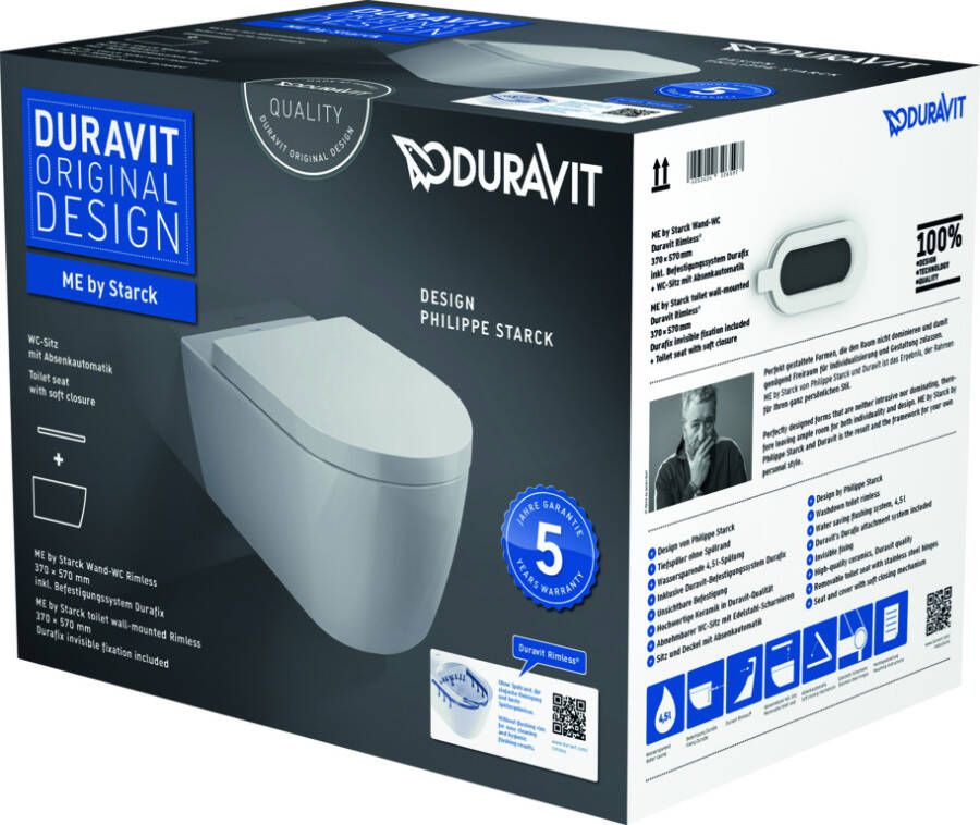 DURAVIT ME by Starck wandclosetpack 54 5cm rimless wit 45290900A1