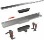 Easy Drain Compact 30 Clean Dryphon Zero Wall douchegoot met muurflens en zijaansluiting 6 5 x 90 cm geborsteld rvs - Thumbnail 2