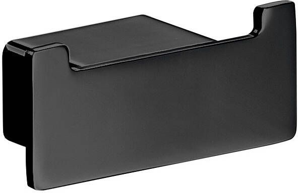 EMCO Loft handdoekhaak met 2 haken zamak gelakt hxdxl 30x36x70mm kleur zwart